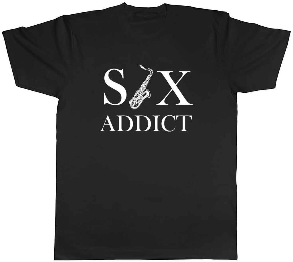 Funny Sax Addict Saxophone Music Instrument Mens T-Shirt Tee Gift Top