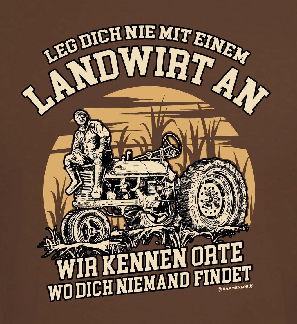 Mens Graphic T-Shirt Funny Farmer Quote Shirt Round Neck Brown Cotton