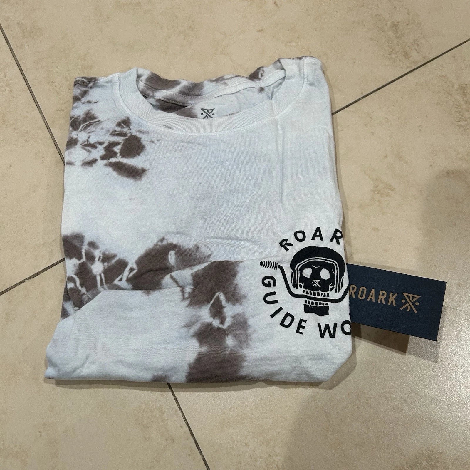 Roark Guide Works Tie Dye Mens T Shirt Size Small Sz S Custom Dyed Sky Blue