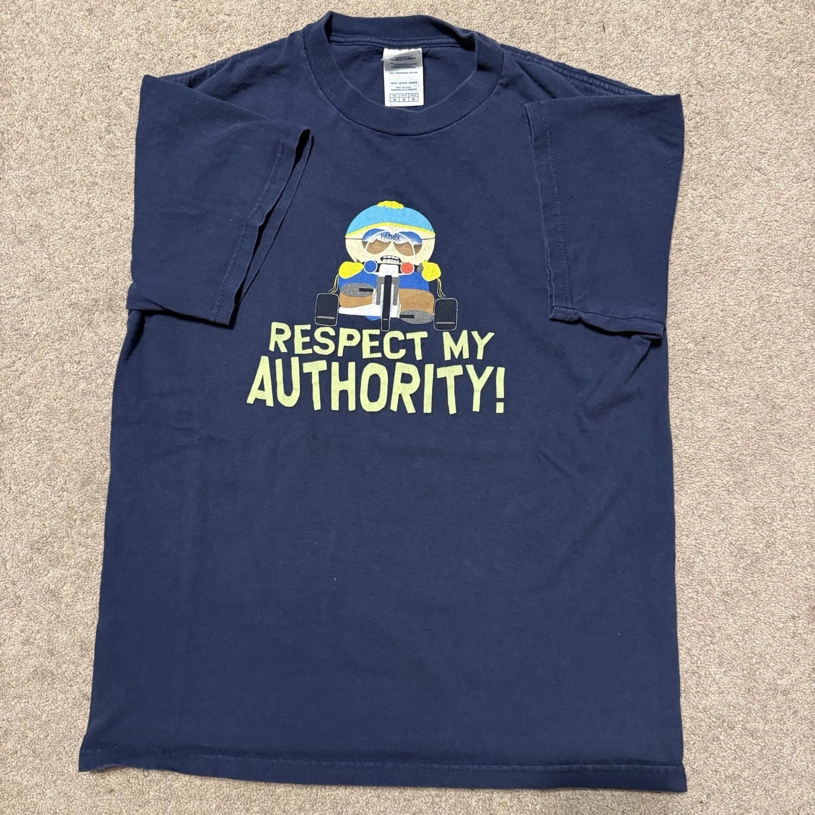 Vintage South Park Movie Promo Officer Cartman Respect My Authority Shirt Medium