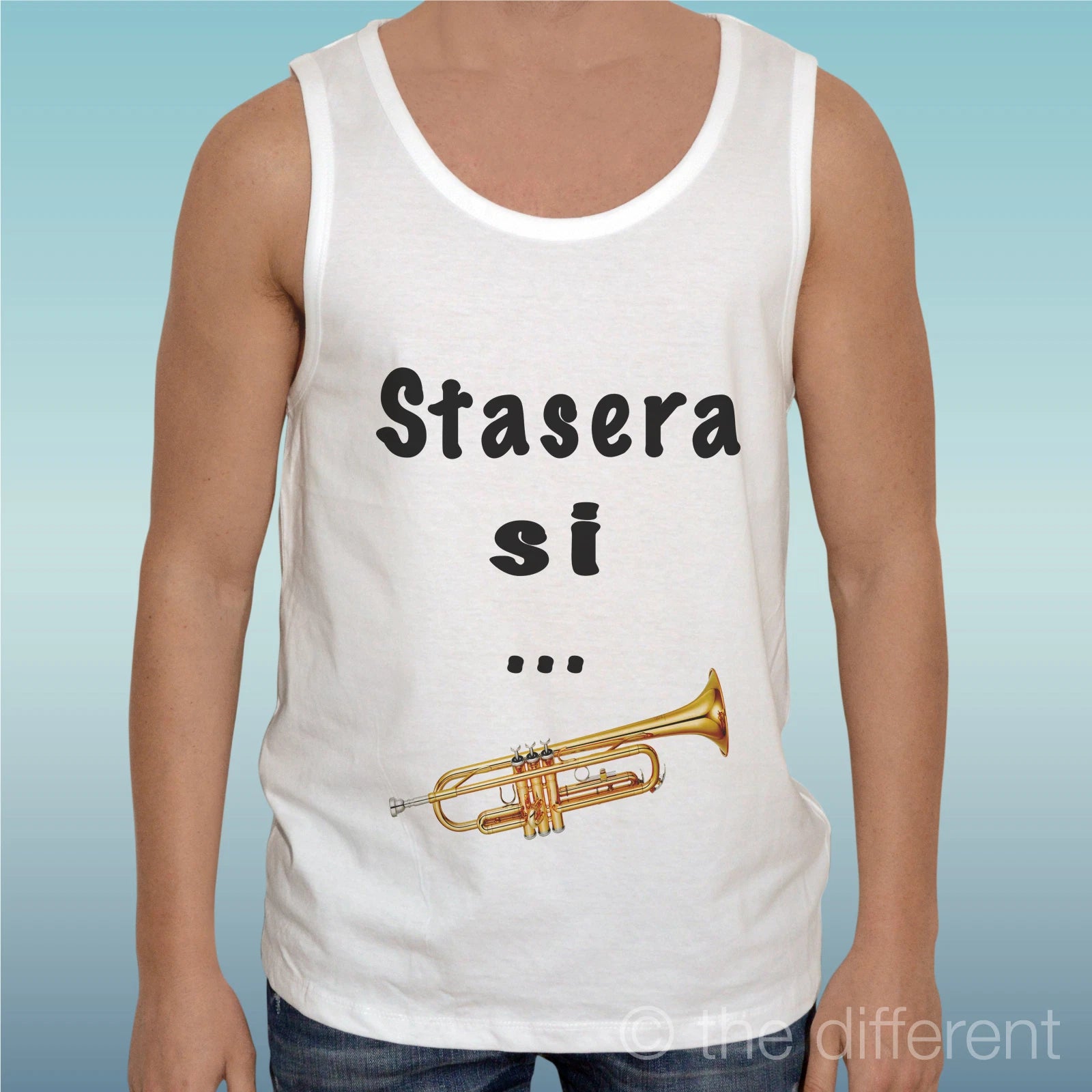 Canotta T-Shirt " Stasera Si Tromba Funny Sentence " Tank Top Gift Idea
