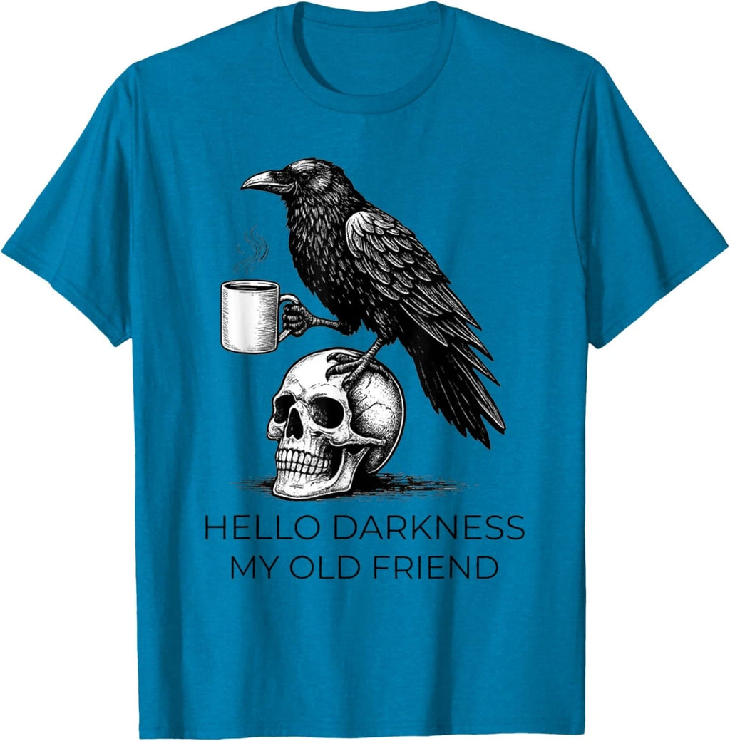 Hello Darkness My Old Friend Crow Coffee Spooky Unisex T-Shirt