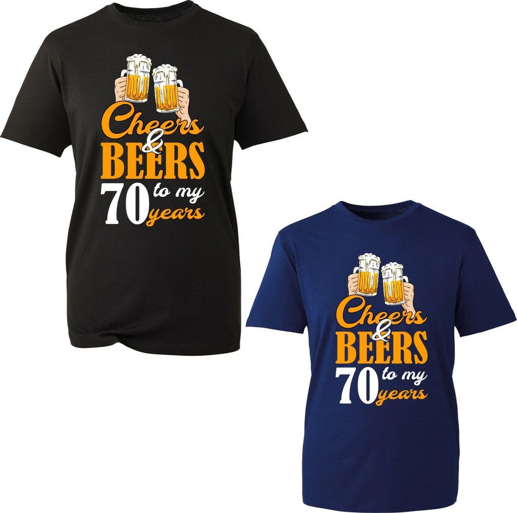Cheers & Beers To my 70th Years T-Shirt Funny Birthday Gift For Grandpa Tee Top