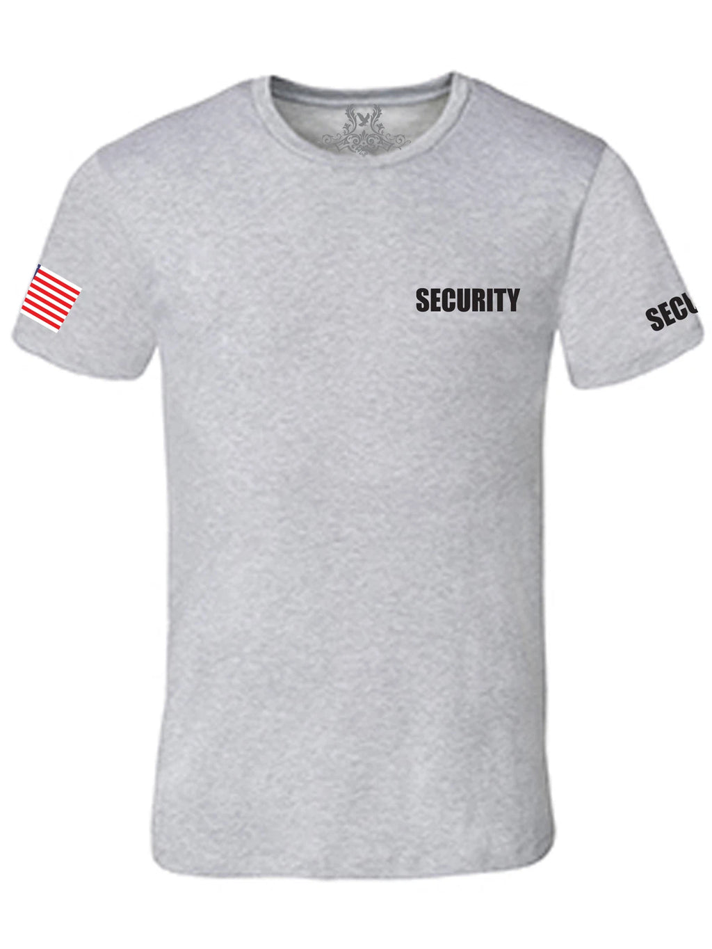 NW MEN'S PRINTED SECURITY STAFF USA FLAG POLICE FUNNY CUSTOM HALLOWEEN T-SHIRT