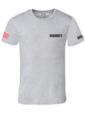 NW MEN'S PRINTED SECURITY STAFF USA FLAG POLICE FUNNY CUSTOM HALLOWEEN T-SHIRT
