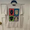 Ron Bass Men’s Villian Mask T Shirt Pop Art Textured Mixed Media Size X Large