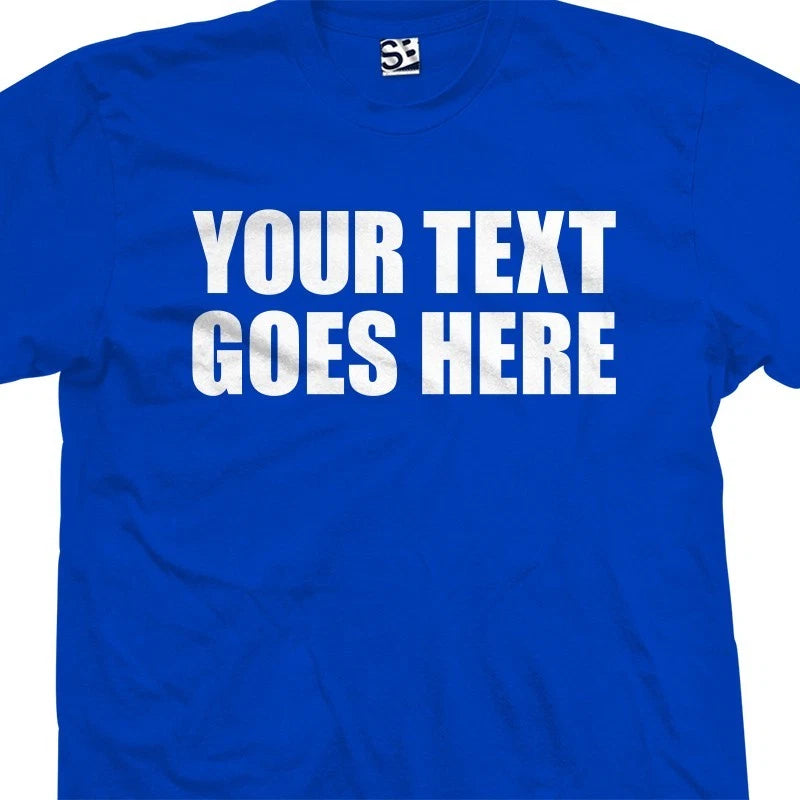 Custom Impact T-Shirt Thick Bold Text Quote Font Personalized Logo Design Print