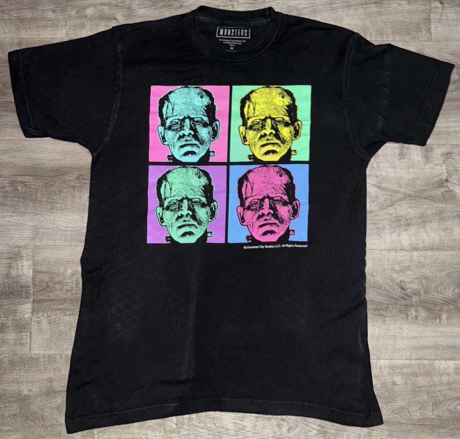 Universal Studios City MONSTERS Frankenstein T-Shirt Pop Art Tee Size M