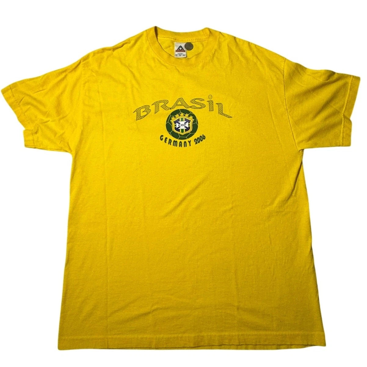 2006 World Cup Brasil Tee CBF Crest Germany Vintage Soccer tee Shirt Size XL
