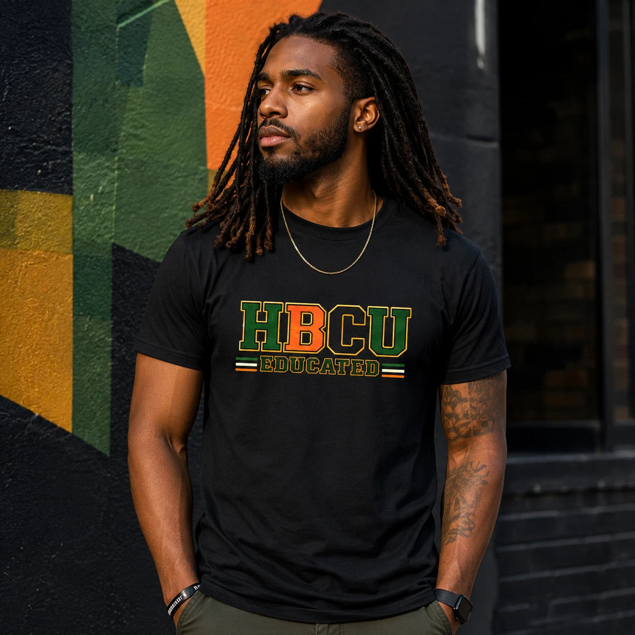 Men HBCU Educated T-Shirt | Collegiate Pride, Retro Lettering Vintage HBCU shirt