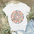 Watercolor Mandala T-Shirt, Boho Geometric Tee, Artistic Abstract Shirt