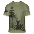 Men’s Bigfoot Adventure Motorcycle T Shirt Funny Sasquatch ADV Tee – F010
