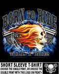 Born To Ride Till I Die Ride To Live Biker Flaming Skull Motorcycle T-shirt W127