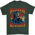 No Coffee No Work Funny Skull Grim Reaper Mens T-Shirt 100% Cotton
