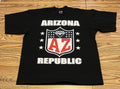 Arizona Republic T Shirt Black Shield Y2K Boxy Rap Mens XL Pro-Tag USA
