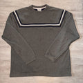 Y2K XtremeGear Long sleeve t-shirt grey striped embroidered sweatshirt large 072