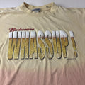 Vtg Y2K Whassup Budweiser Promo Beer Graphic 2001 T-Shirt size M/L? has hole*