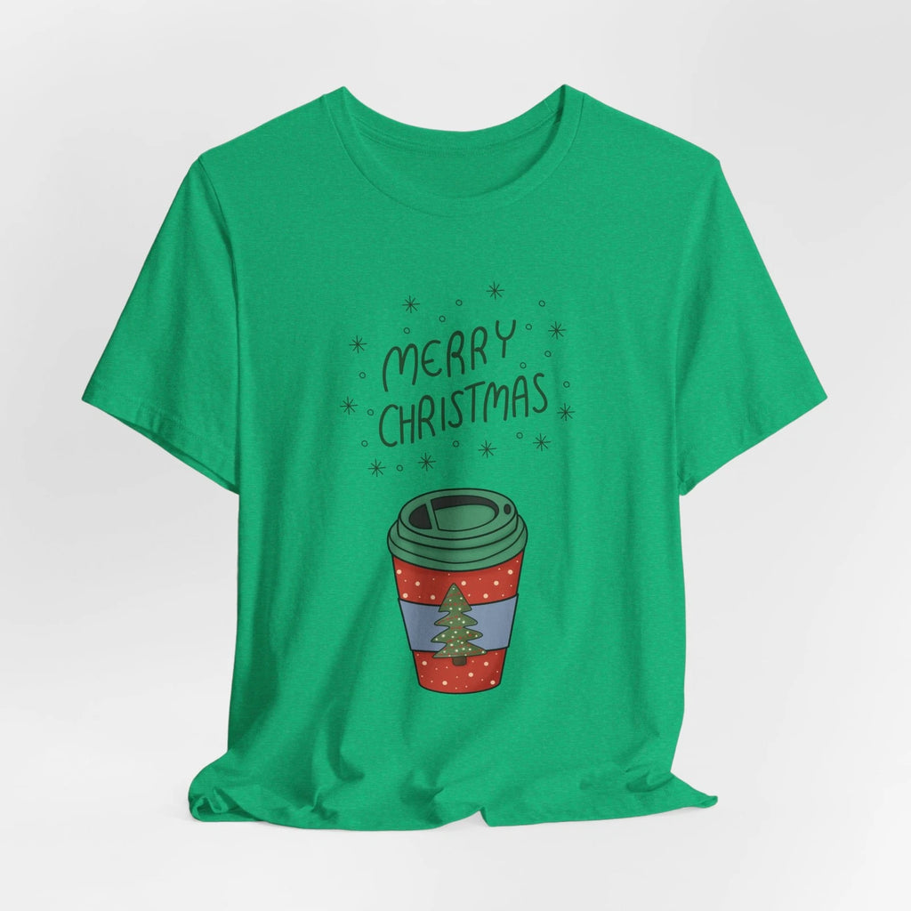 Bella + Canvas Merry Christmas Coffee Shirt Unisex Holiday Latte Tee Gift