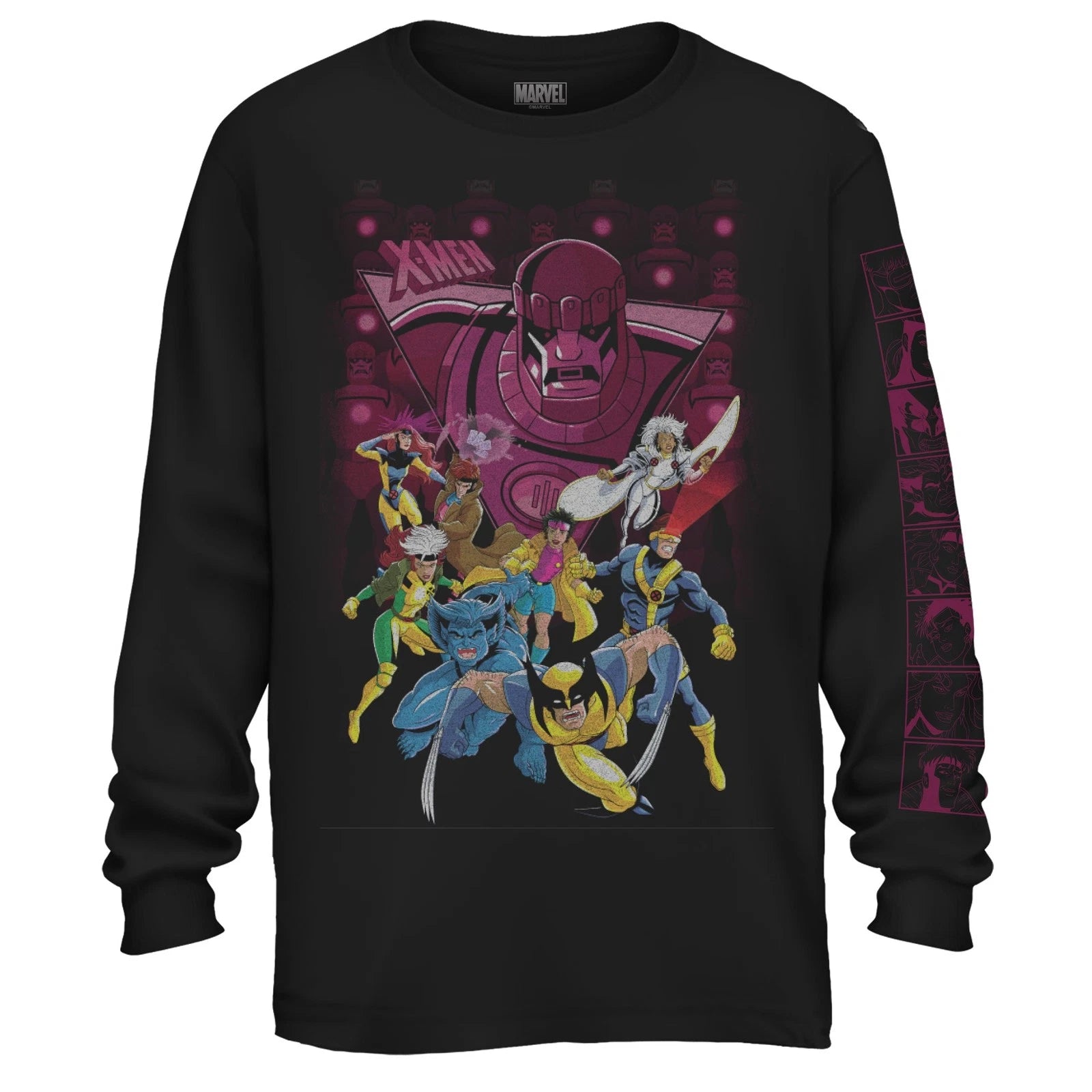X-Men 90's Sentinel Attack Marvel Adult Long Sleeve T Shirt