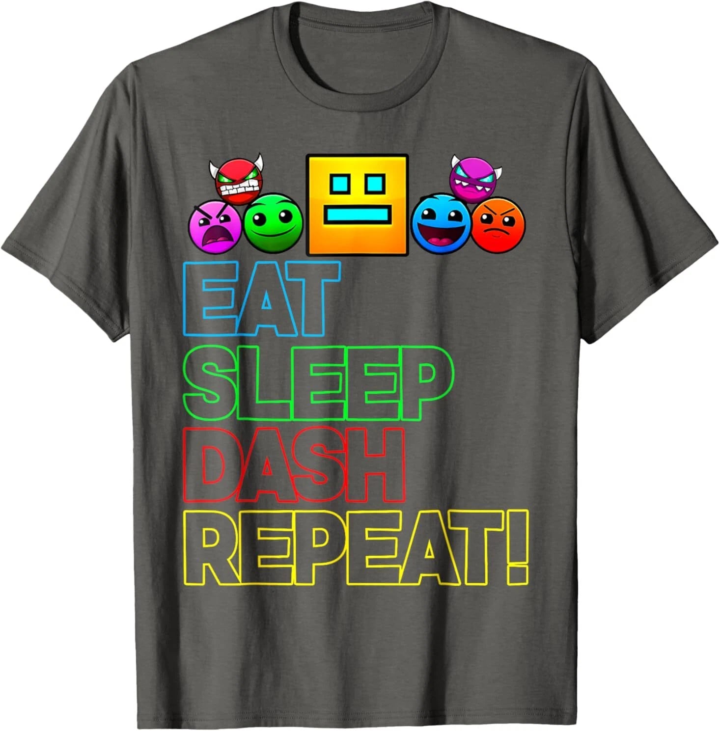 Eat Sleep Dash Repeat Video Game Geometry Video Gamer Lover T-Shirt