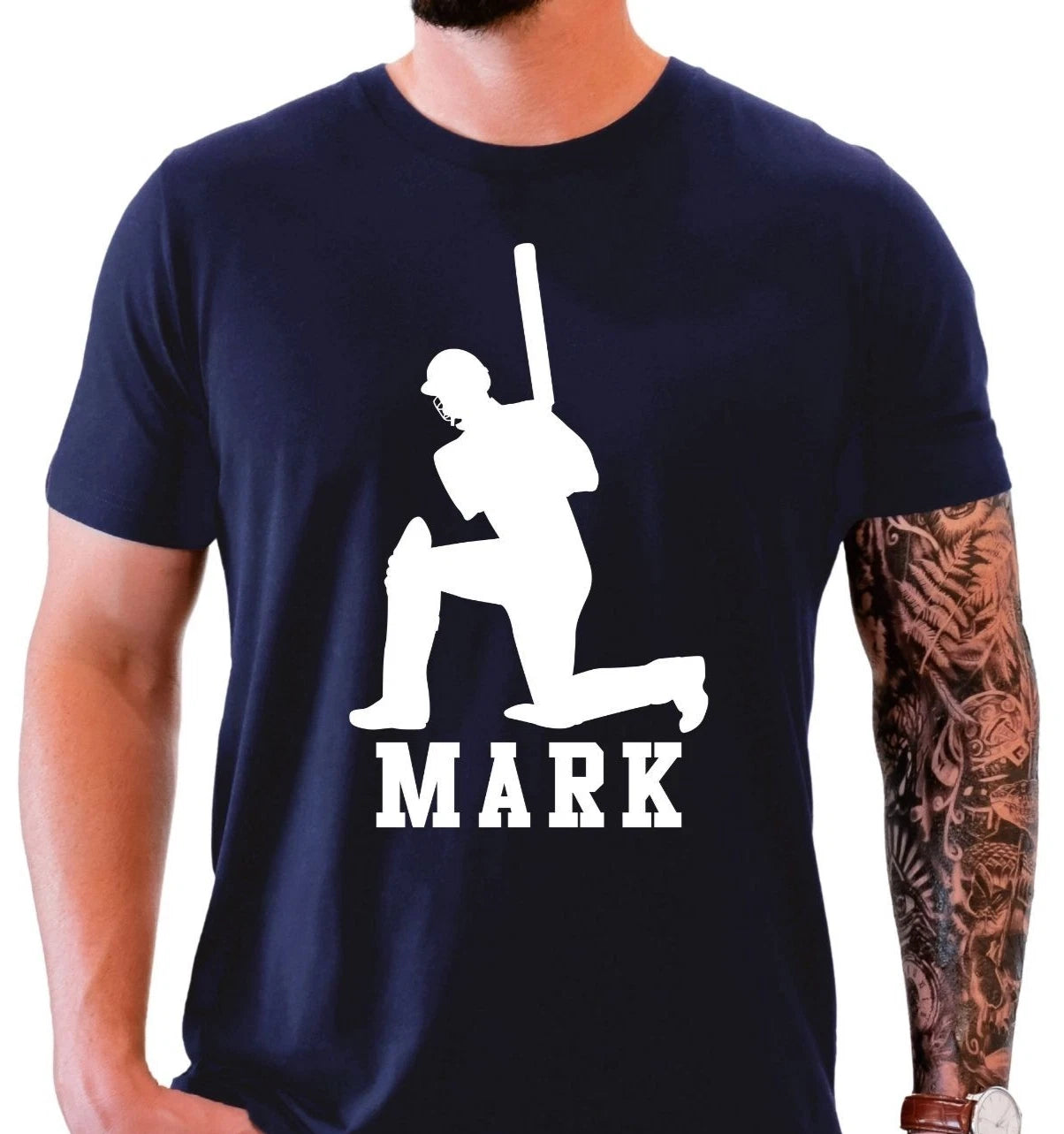 Personalised Cricket Player T Shirt Custom Name Sports Fan Unisex Gift Tee Xmas