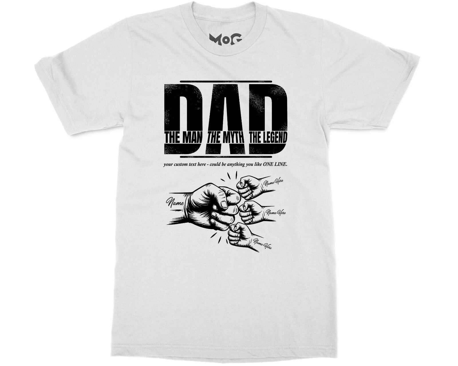 Personalised Dad T-shirt Custom Name Father’s Day Gifts Matching Daddy Son Shirt