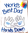 WORLD'S BEST DAD Personalize Handprint T-Shirt Size XLarge Cotton Handi Prints