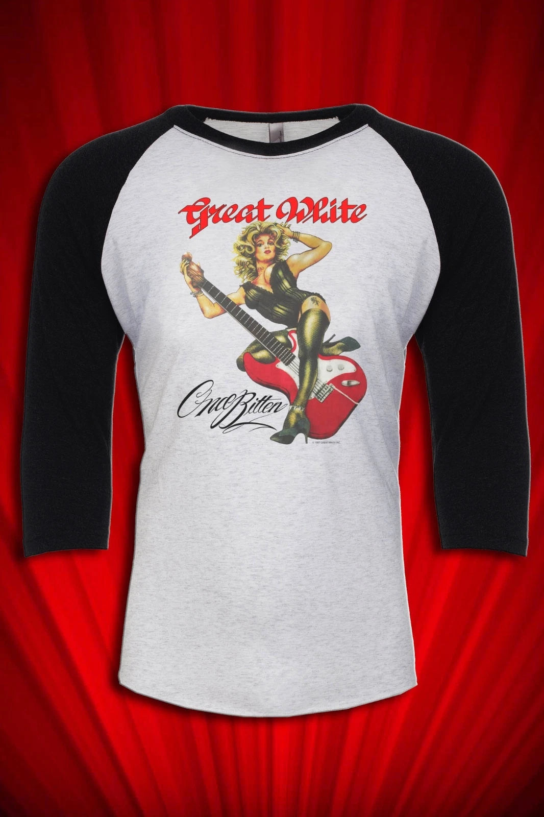 Once Bitten Vintage Tour Jersey 1987 T-SHIRT FREE SHIP USA Twice Shy Blues Rock