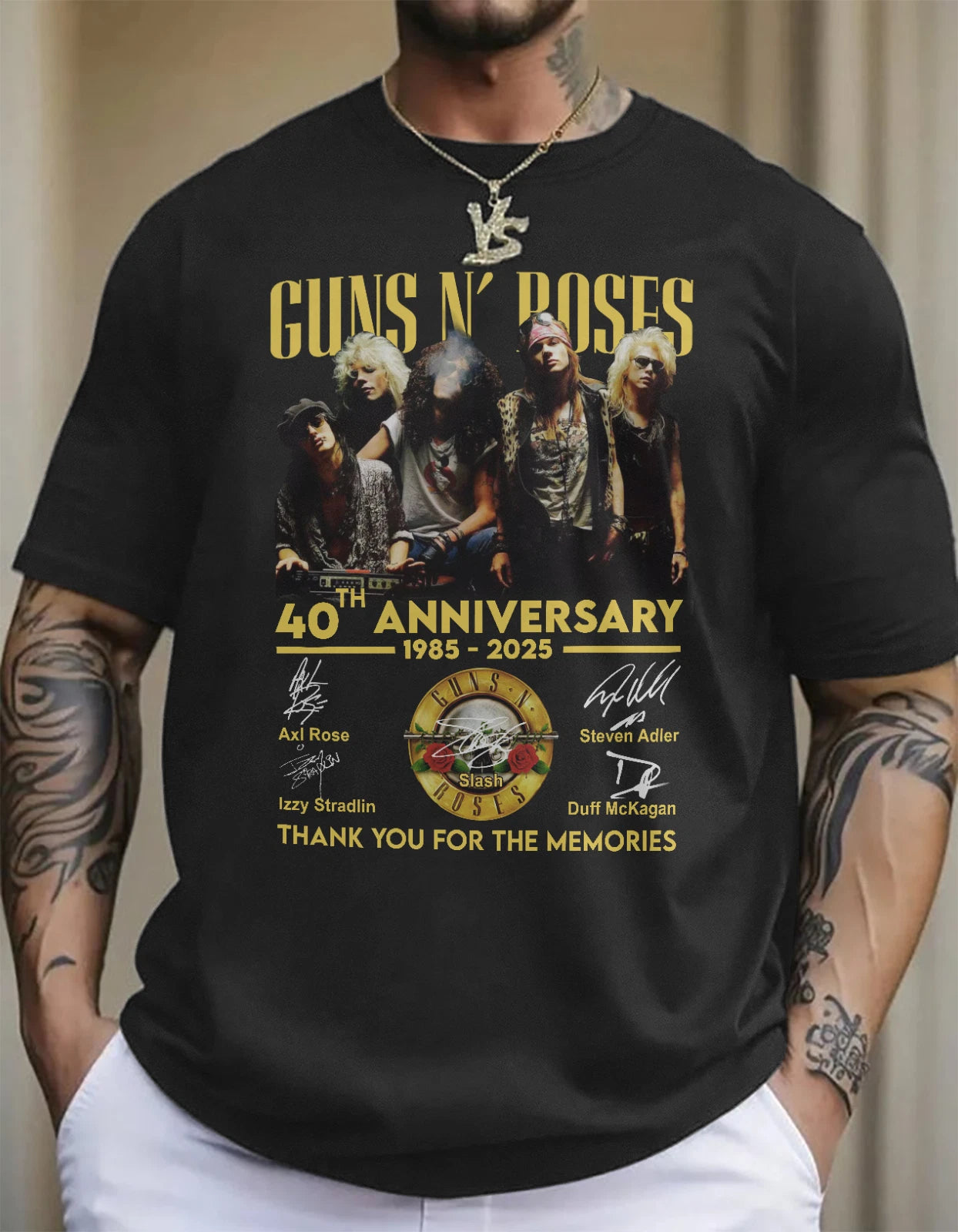guns and roses 40th anniversary vintage shirt 1985 2025 men shirt