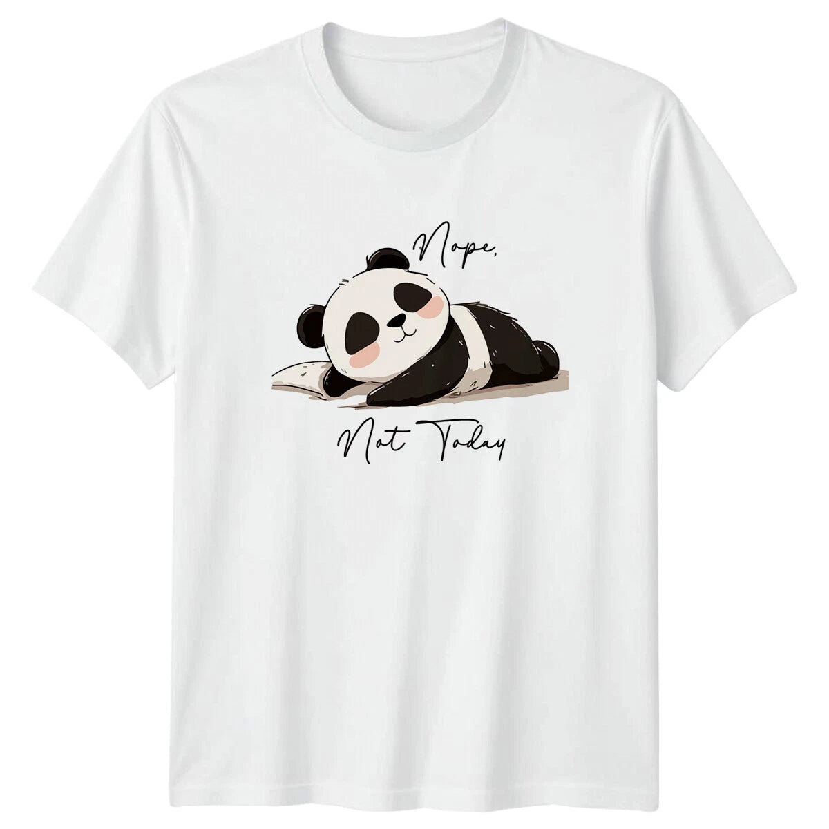 Nope Not Today Lazy Panda Bears Mens T-Shirt Womens Tee Graphic Unisex