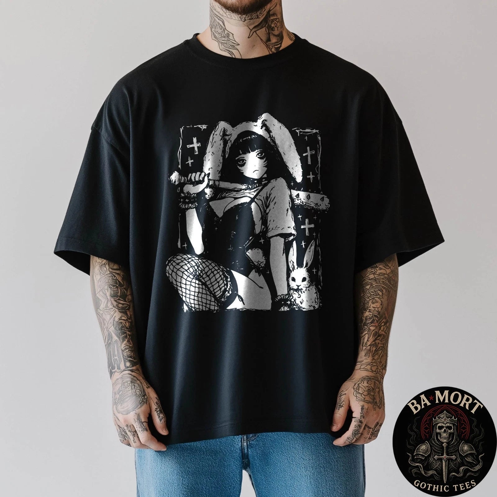 Creepy Horror Bunny Girl Anime Manga Alt Kawaii Harajuku T-Shirt