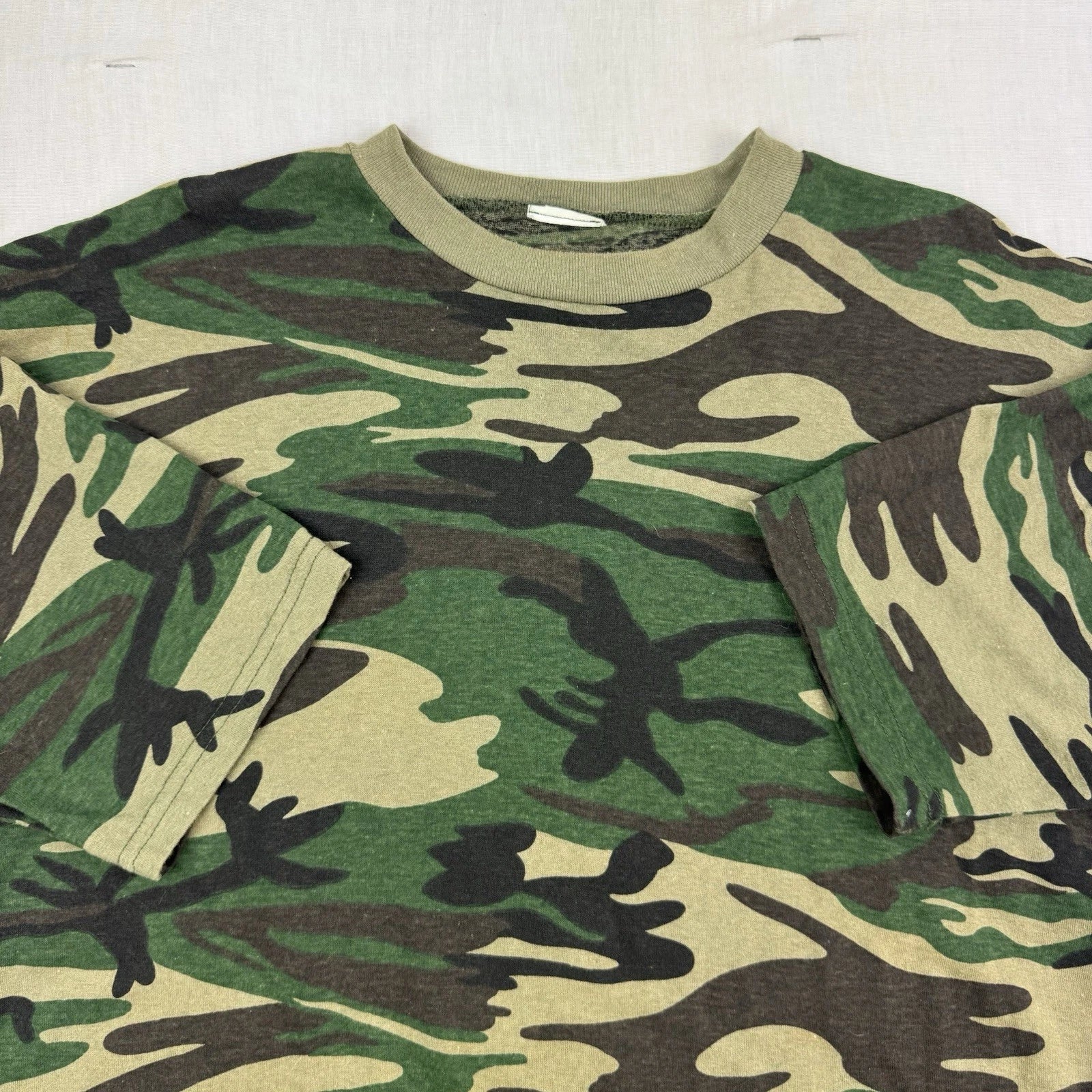 Vintage Camo T Shirt Adult Large Green Hunting Hipster Y2K 90s Punk Outdoors