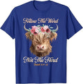 Follow The Word Not The Herd Christian Western Highland Cow T-Shirt