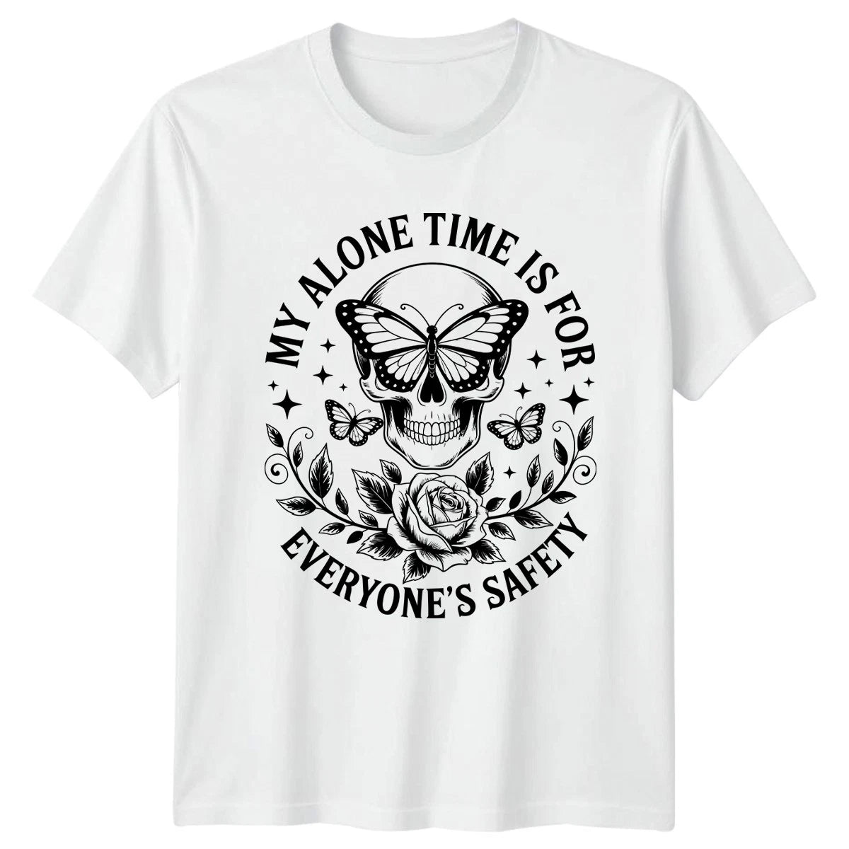 My Alone Time Is For Everyones T-Shirt Skull Gothic Introvert