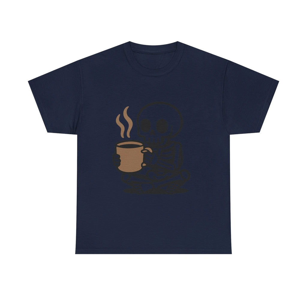 Skeleton Drinking Coffee Shirt, Funny Halloween Tee, Spooky Coffee Lover Gift...