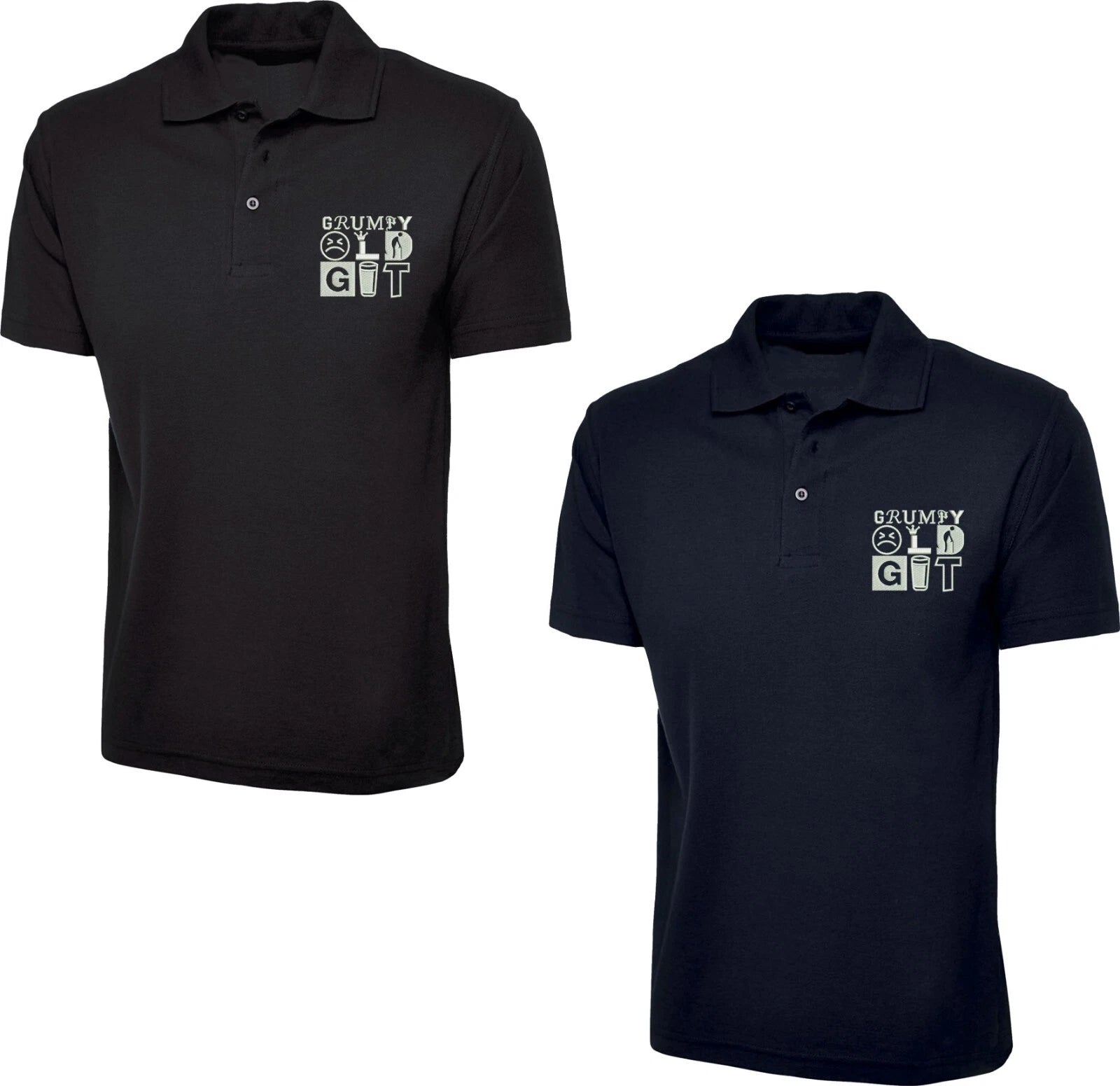 Embroidered Grumpy Old Git Polo Shirt Father's Day Funny Grandpa Sarcastic Top