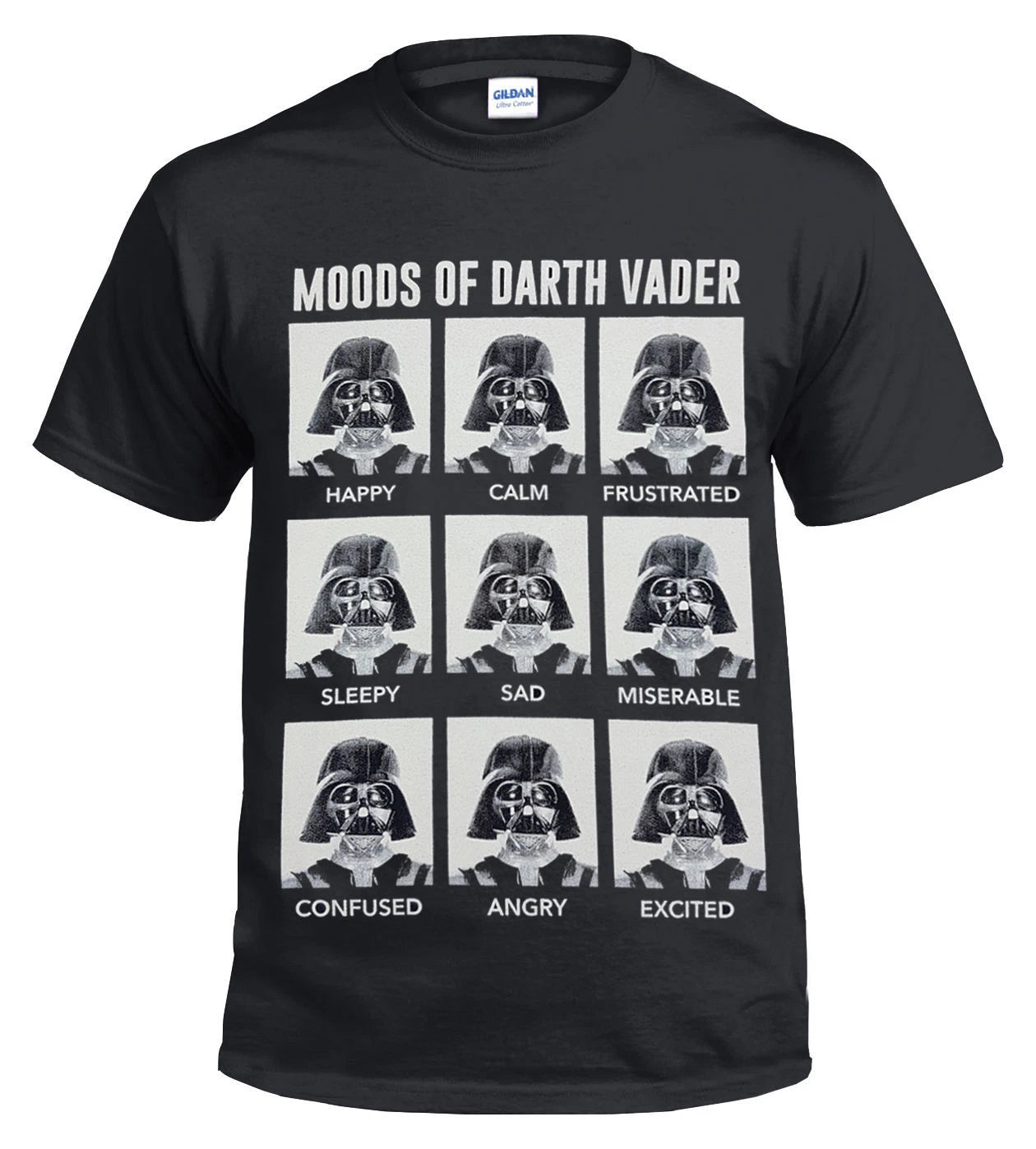 MOODS OF DARTH VADER T-ShirtFunnyStarWarsStormtrooperSadHappyMensKidsLadiesSanta
