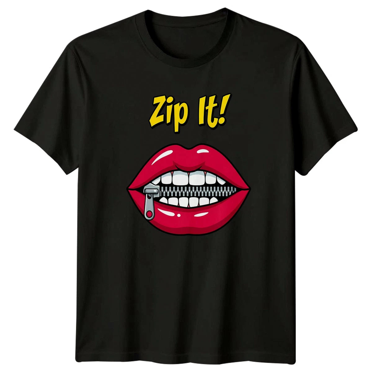 Zip It Womens T-Shirt Graphic Quotes Sarcastic Humor Birthday Gift For Her