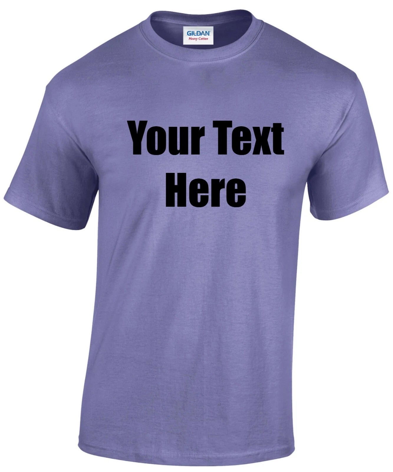 Personalised Printed Gildan Heavy Cotton T-shirt your text any logo Custom Tee