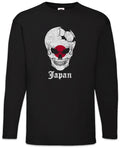 Japan Football Skull I Men Long Sleeve T-Shirt japanese Soccer Flag World
