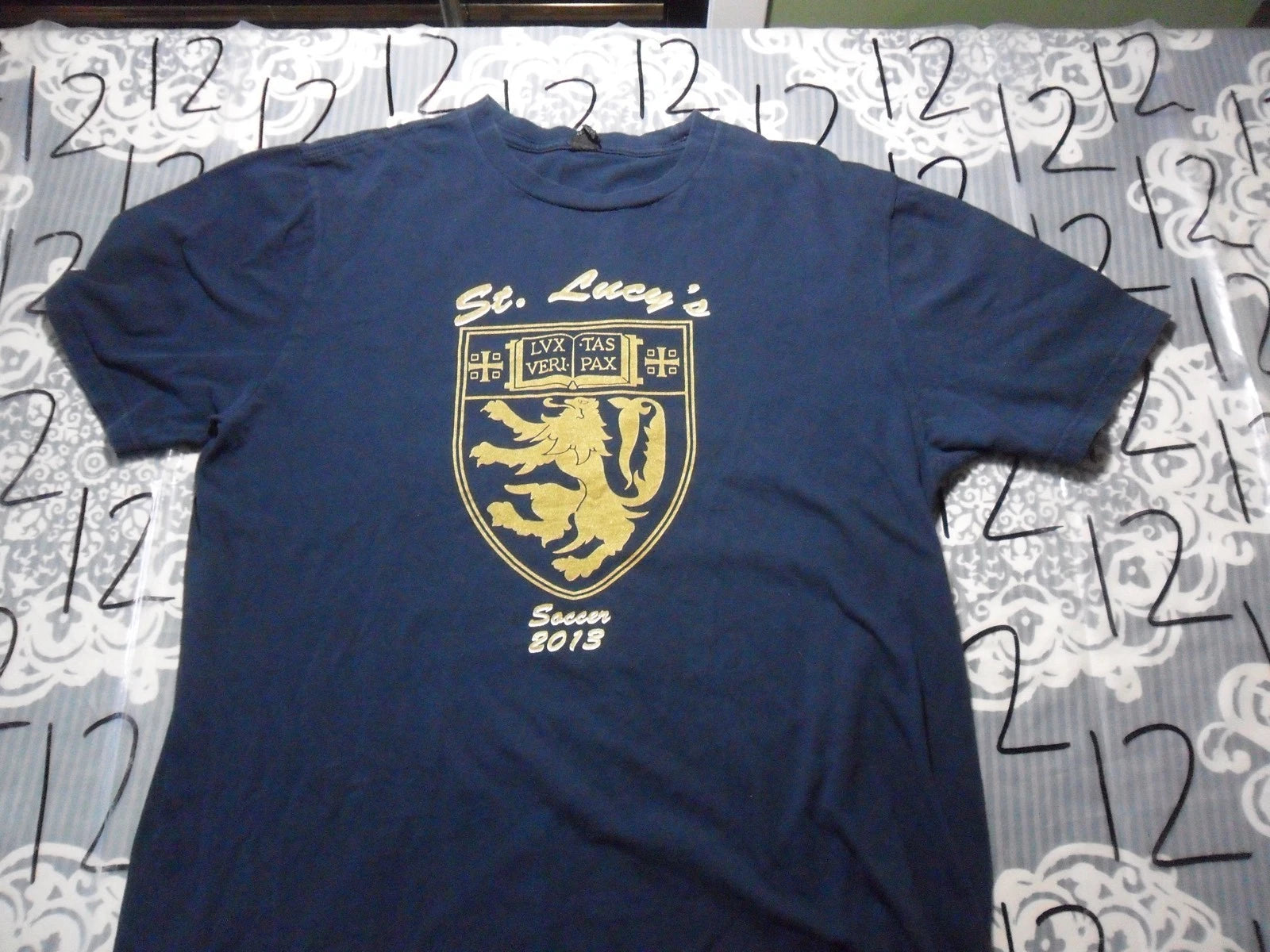 Large- Saint Lucy'S Soccer District Brand T- Shirt