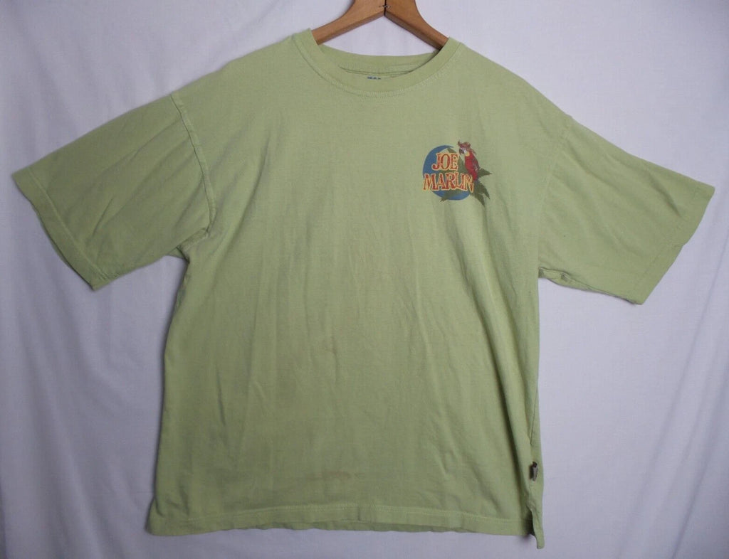 Joe Marlin T-Shirt Men's Medium Green Lazy Parrot Inn Surf Graphic Tee