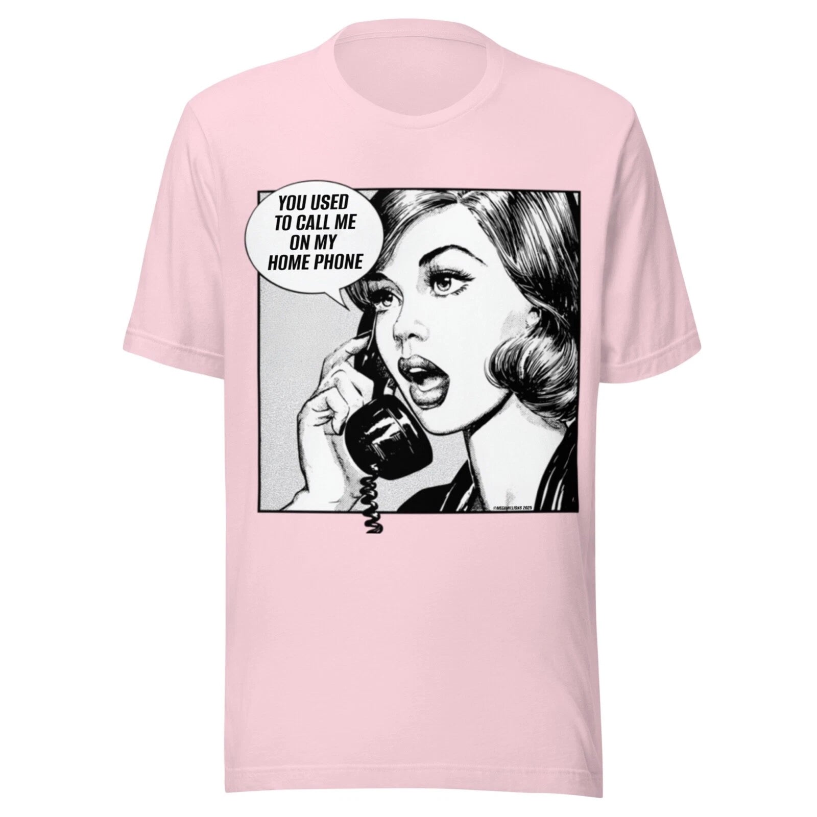 vintage SHIRT - FUNNY  - POP ART - DRAKE -  CALL ME ON MY HOME PHONE - PINK