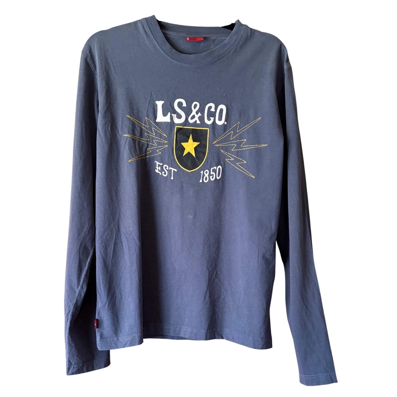 Levis Red Tab Long Sleeve T Shirt Mens Large LS&CO Graphic Tee Casual Cotton Y2K