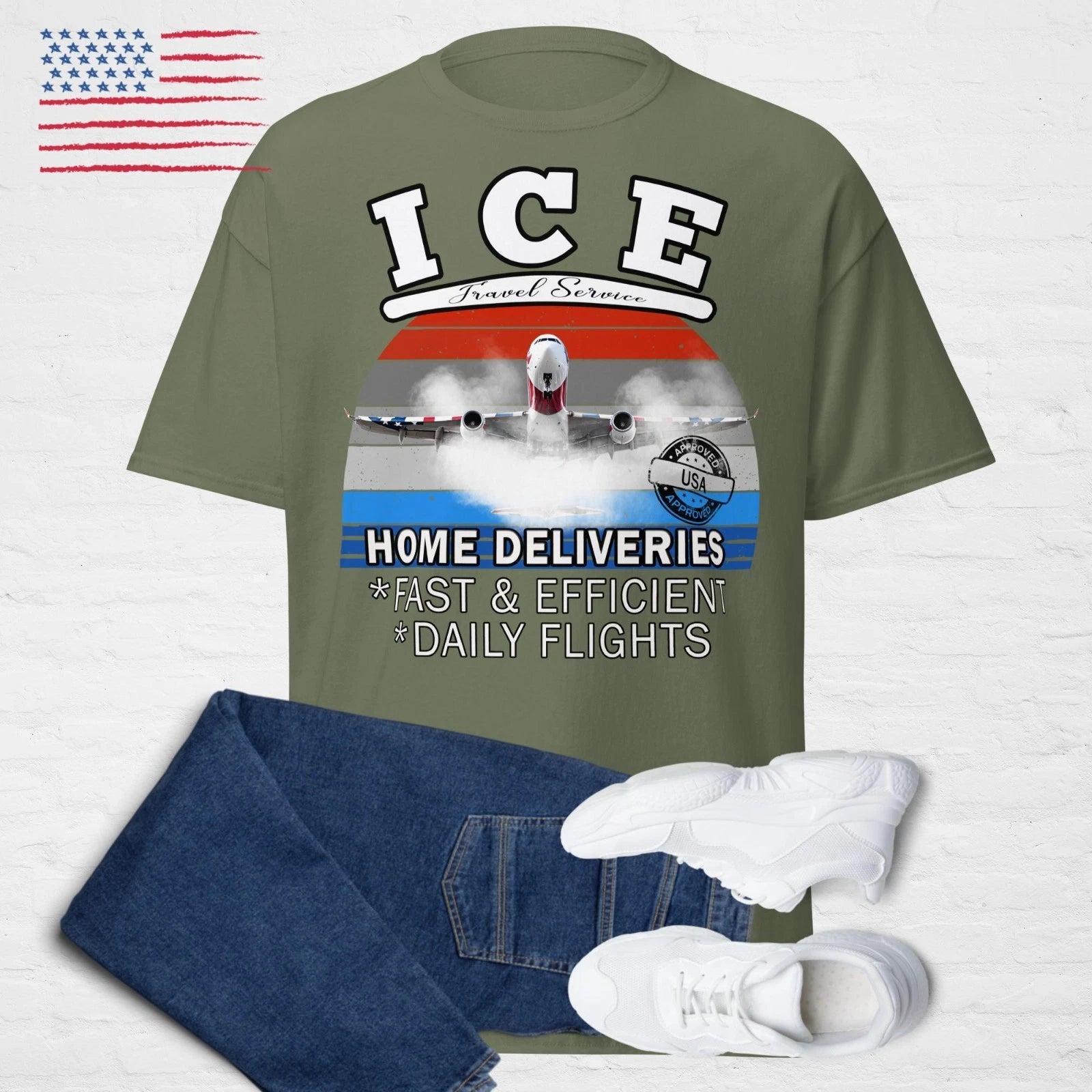 Funny ICE Shirt ICE Travel Service Immigration, Border Patrol T-Shirt Trump MAGA