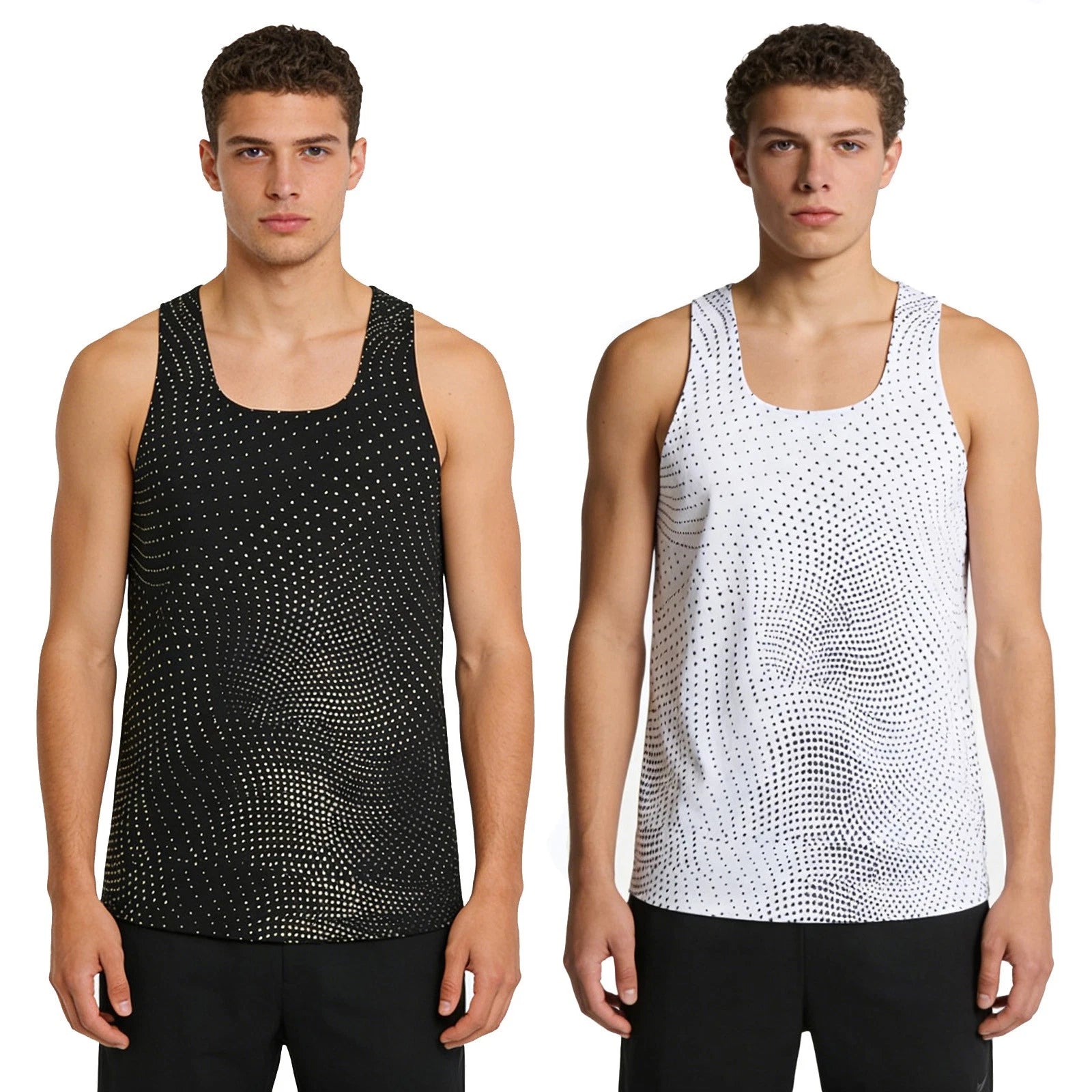 Men Tops Regular Fit Vest Trendy Streetwear Summer Shirts Square Neck Clubwear