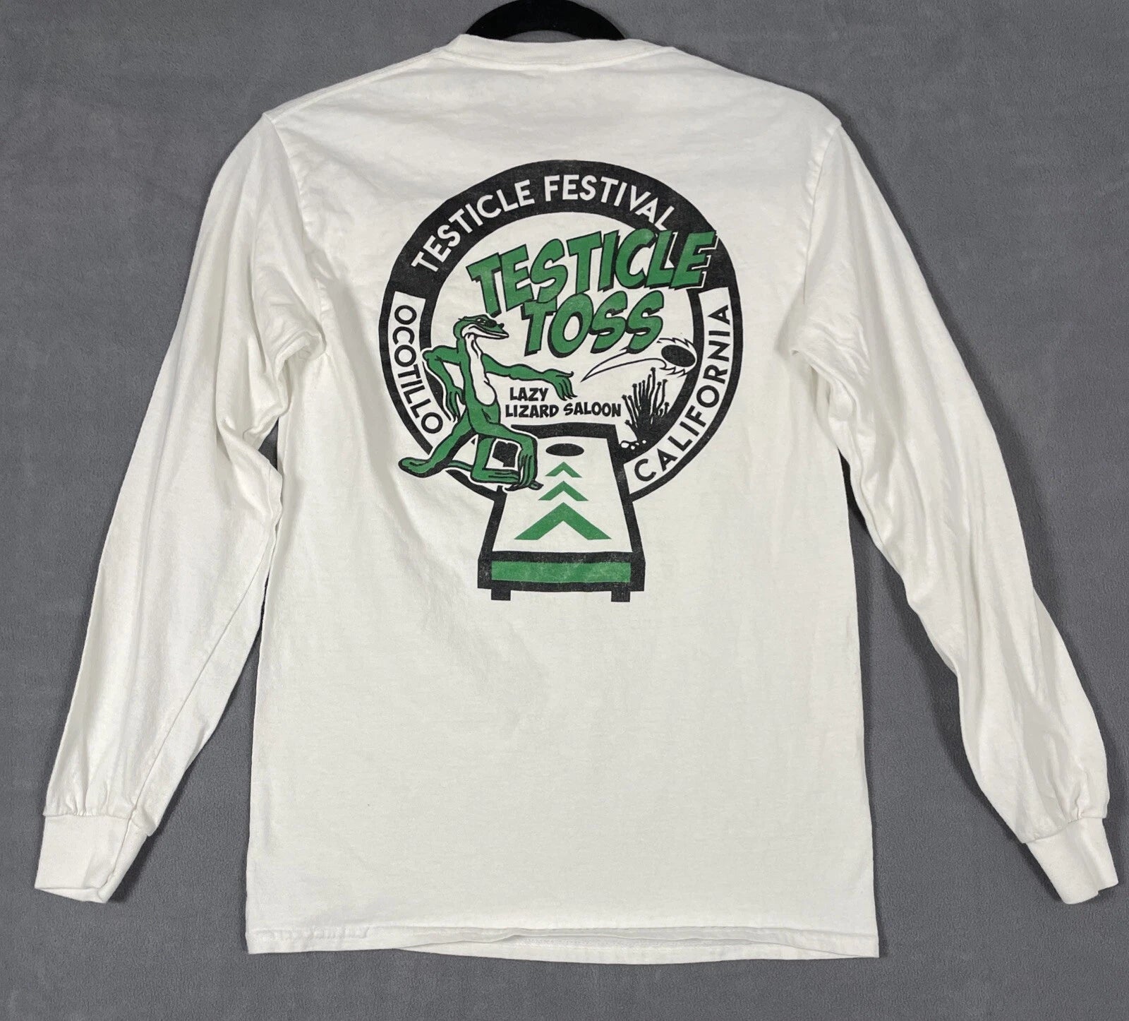 Testicle Festival testicle toss long sleeve t shirt Lazy Lizard Saloon Ocotillo