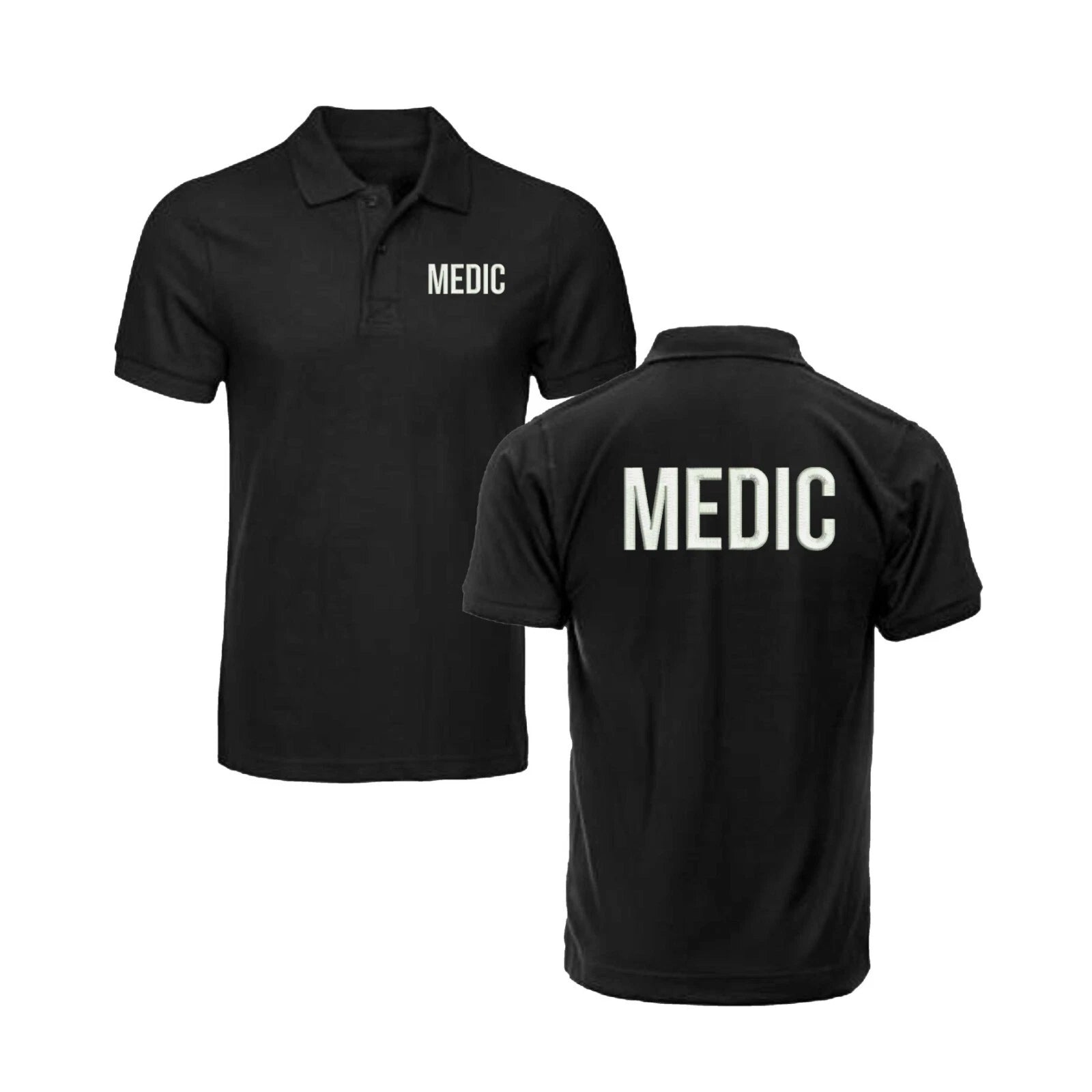 Embroidered Medic Polo Shirt, Medical Lifesaver Uniform Workwear Unisex Polo