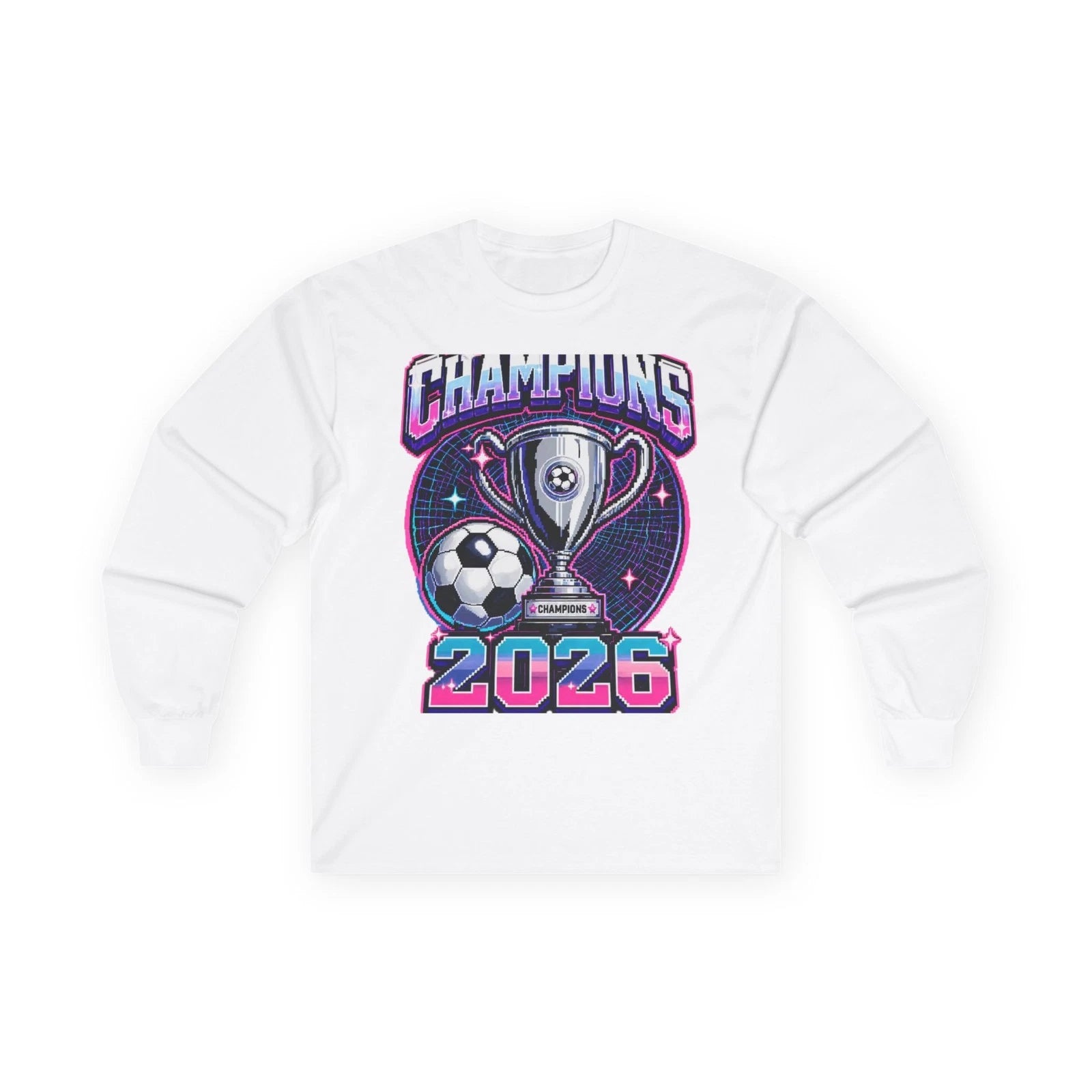 Champions 2026 Pixel Art Long Sleeve Tee Unisex Made in USA
