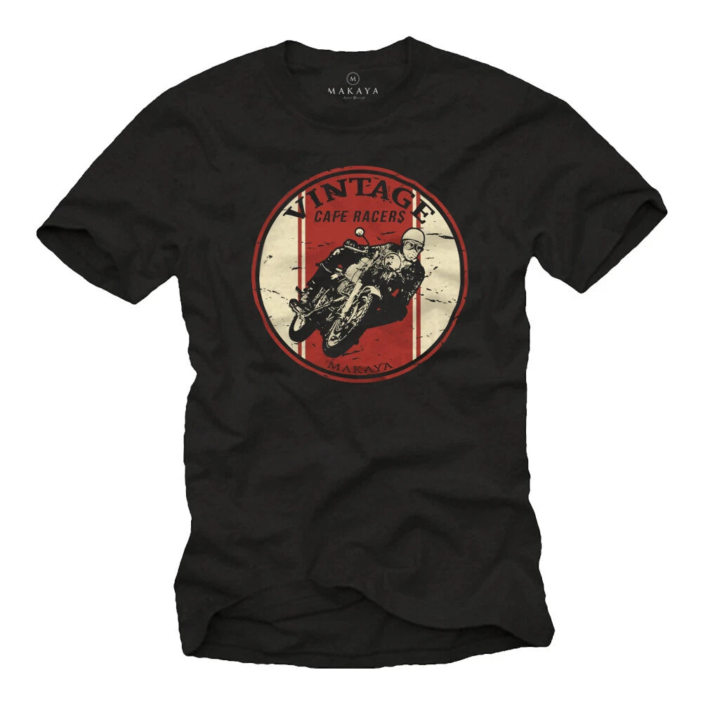 Vintage Vintage Motorcycle Mens T-Shirt with Cafe Racer - Mens Biker Shirt